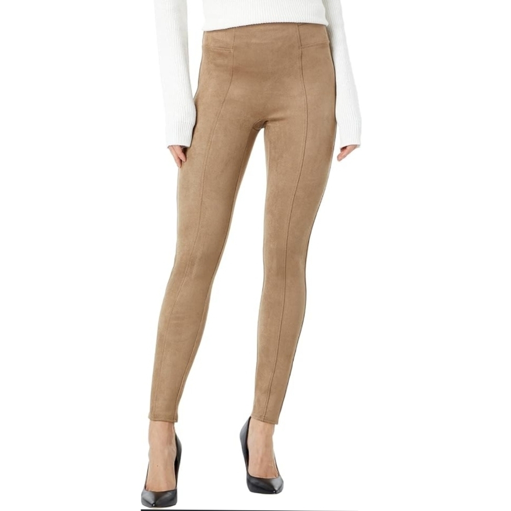 Spanx Faux Suede Leggings in Camel